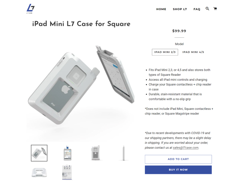 L7 Case's iPad Mini case product page